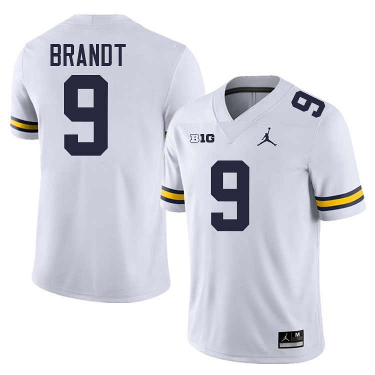 Cameron Brandt Michigan Jersey,Michigan Wolverines #9 Cameron Brandt College Football Jersey Youth-White